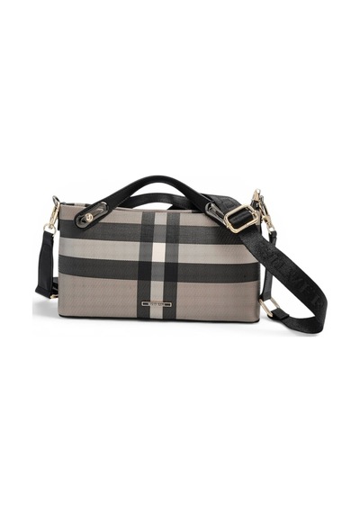 Silver & Polo Silver Polo Kahve - Siyah Ekose Kadın Çapraz Çanta Sp1288