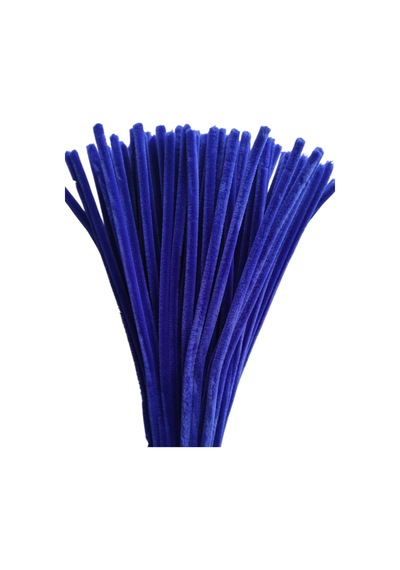 100 Adet Lacivert Şönil, Çiçek Yapımına Uygun Tüylü Tel, 30 Cm 6 Mm