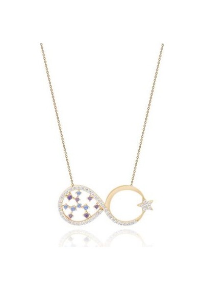 Diamond Line-Gülaylar - Sarı Altın 14 Ayar Sonsuzluk Kolye N11.25293