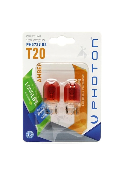 Photon Ampul T20 Wy21w 12v Amber 2'li Blister Pht Ph5729 B2