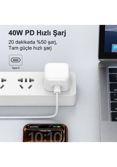 Lexroo Yk94 40w Pd Destekli Type-c Hızlı Şarj Cihazı Standart