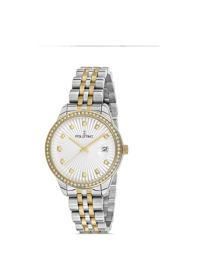Polotime 20339 Çelik Kordon Takvimli Kadın Kol Saati İki Renk - Gold - 551889425 Altın