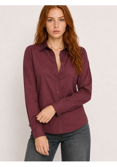 Loft Regular Fit Kadın Gömlek U.kol Lf2044554 Q1.v1 Bordo