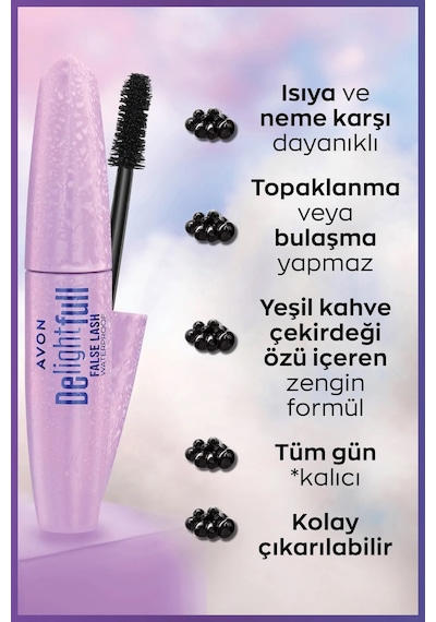 Avon Delightful False Lash Suya Dayanıklı Maskara 10 ML Lava Brown 2'li