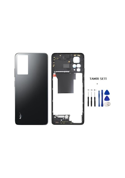 Xiaomi Redmi Note 12 Pro -4g- Full Kasa Arka Kapak Takım Siyah - Tamir Seti