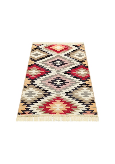 Red Multy Yıkanabilir Çift Taraflı Modern Desenli Dokuma Kilim