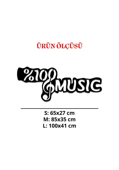 Led Işıklı %100 Music Müzik Temalı Tablo Duvar Dekorlu Gece Lambası Sarı - 737259961 Sarı