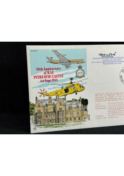 1988 İngiltere Kraliyet Hava Kuvvetleri 50. Yıldönümü. Duke Hamilton Islak İmzalı Limited Royal Air Force Raf
