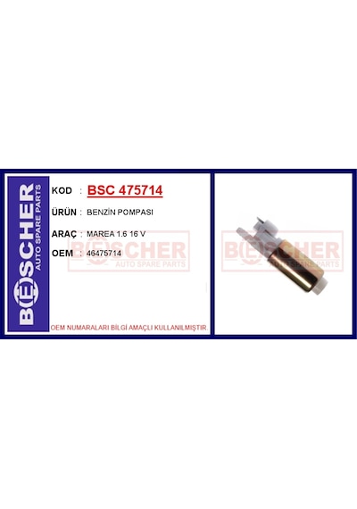 Bsc 475714 Benzin Pompası Marea 1.6 16 V 46475714 -