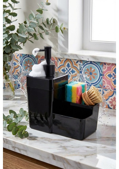 Makri Home Sıvı Sabunluk 450 Ml 19x16x8 Cm - Siyah Siyah
