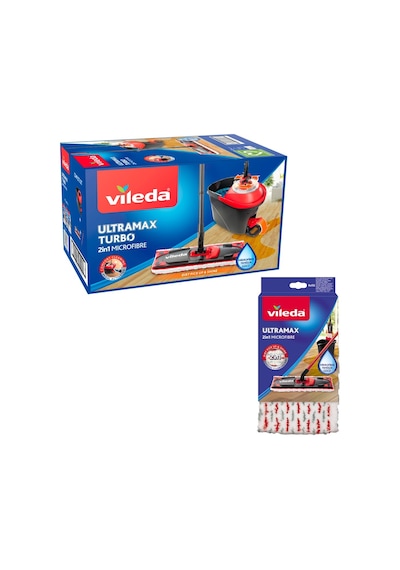 Vileda Ultramax Turbo Pedallı Temizlik Seti + Yedek Paspas