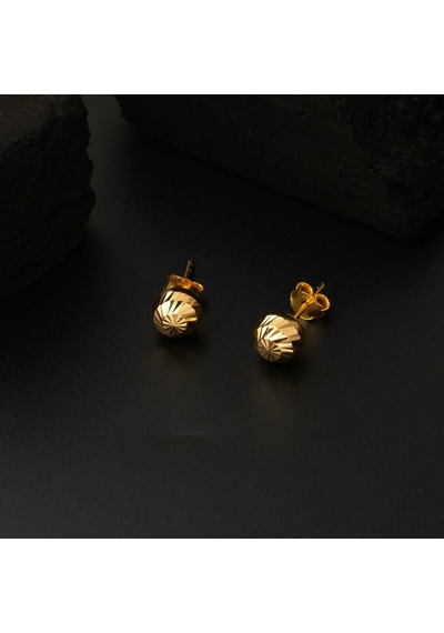 Bilezikci Kalemli 22 Ayar Top Altın Küpe 6 Mm. Yken32293