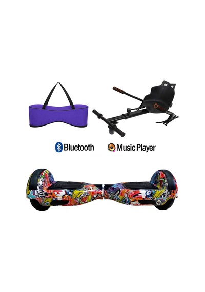 Citymate Elektrikli Kaykay Hoverboard Akıllı Denge 6.5 Inch + Hoverkart + Çanta Extrem63 Paket D11