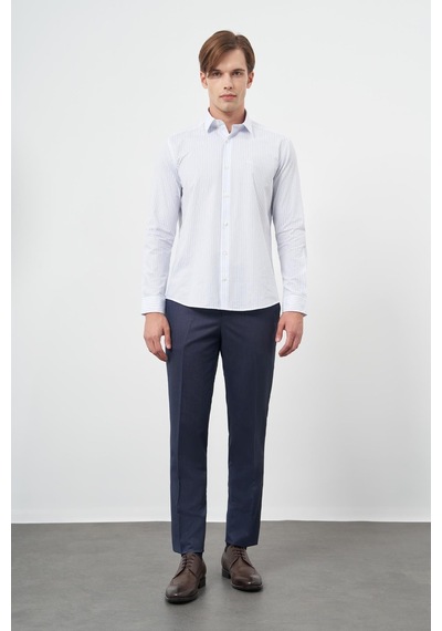 İmza Beyaz Uzun Kol Çizgili Desen Bez Ayağı Sert Yaka Cepsiz %100 Pamuk Classic Slim Fit Gömlek 1004245209 Beyaz İmza Beyaz Uzun Kol Çizgili Desen Bez Ayağı Sert Yaka Cepsiz %100 Pamuk Classic Slim Fit Gömlek 1004245209 Beyaz