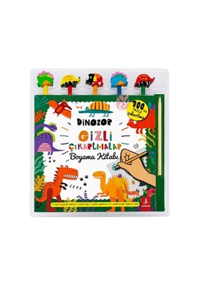 Dinozor Gizli Çıkartmalar Boyama Kitabı