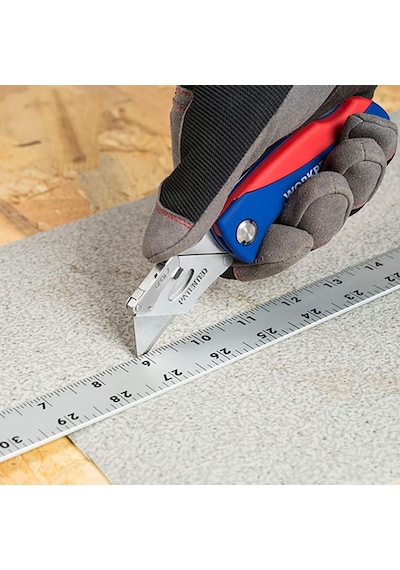Workpro Wp211006 Ağır Hizmet Paslanmaz Çelik Gövde Katlanır Rötuş Maket Bıçağı + 6 Adet Yedek Bıçak