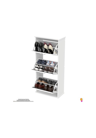Modilayn Varbi Asma Kapı Önü 52x 115x 26 Cm Lik 3 Düşer Kapak 6 Göz Bölmeli Ayakkabılık Antrasit - Beyaz Modilayn Varbi Asma Kapı Önü 52x 115x 26 Cm Lik 3 Düşer Kapak 6 Göz Bölmeli Ayakkabılık Antrasit - Beyaz