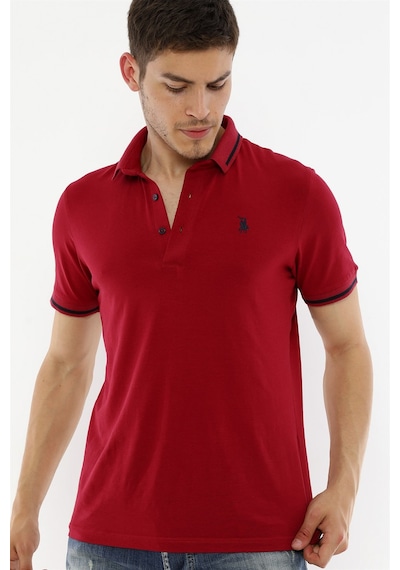 T8586 Dewberry Erkek Polo Yaka T-shırt-bordo Bordo