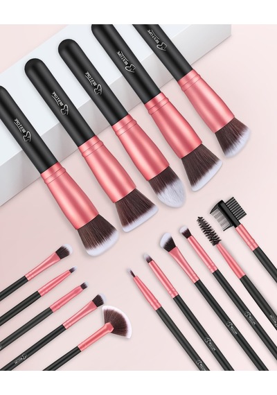 Makyaj Fırçaları Makyaj Fırça Seti - 16 Parça Bestope Pro Premium Sentetik Fondöten Kapatıcı Göz Farı Makyaj Fırçası, Eyeliner Fırçaları Rosegold