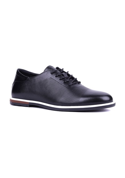 Shoetyle - Hakiki Deri Siyah Renk Günlük Erkek Ayakkabı - 900-5089-1480