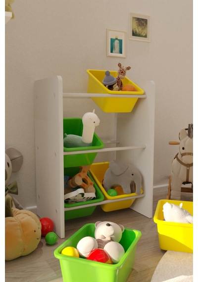 6 Sepetli Çok Amaçlı Montessori Oyuncak Dolabı