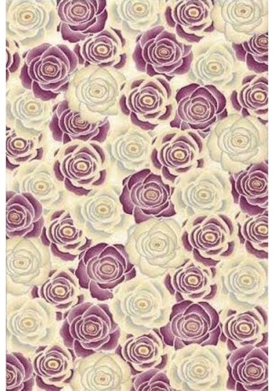 Saray Halı Dört Mevsim 11309 Rn 100X200 Krem Lila 2 Metre Yolluk