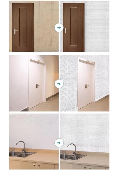 Tr 50x50 Cm 0,27 M² Silinebilir Kendinden Yapışkanlı Duvar Kağıdı Esnek Köpük Panel 3d Tuğla Desen Diğer