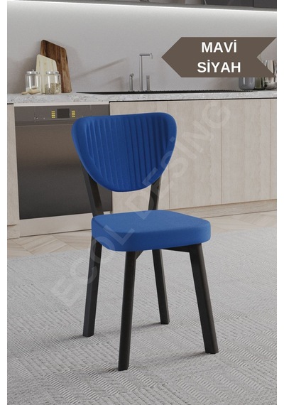 Faymend 2 Adet Elma Model Mutfak Sandalyesi Salon Sandalyesi Yemek Sandalyesi Cafe Restaurant Sandalyesi Mavi2