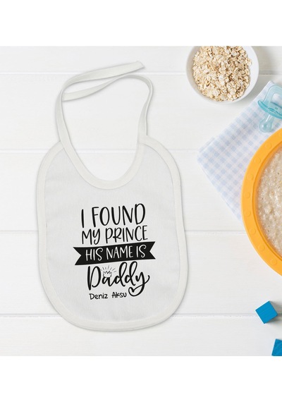 BK Kids Kişiye Özel His Name Is Daddy Tasarımlı Bebek Mama Önlüğü