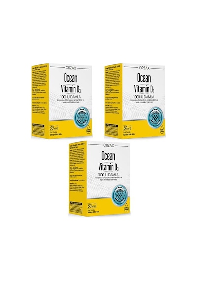 Ocean Vitamin D3 1000 Iu Damla 50 ML 3 Adet