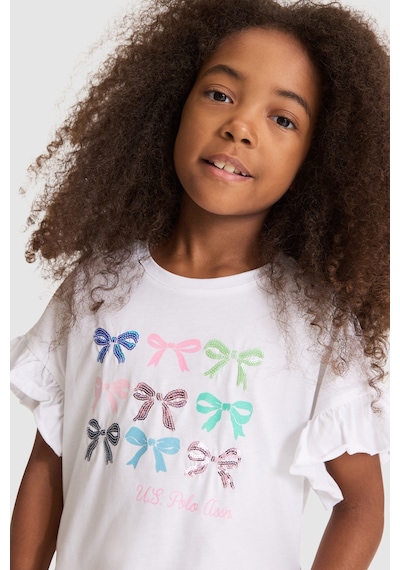 U.s. Polo Assn. Kız Çocuk Beyaz Tişört 50325638-vr013