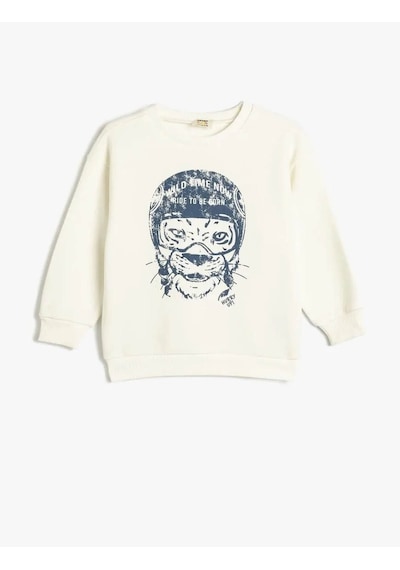 Koton Erkek Çocuk Sweatshirt Ekru 5wkb10070tk 25ky59000154 Y5915 Ekru