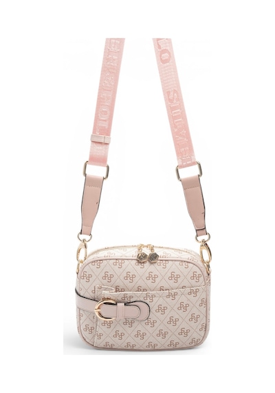 Silver & Polo Silver Polo Pembe - Pudra Monogram Kadın Çapraz Çanta Sp1256