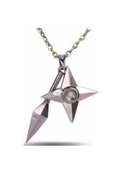 Naruto Kuno ve Shuriken Weopons Paslanmaz Çelik Kolye Çelik