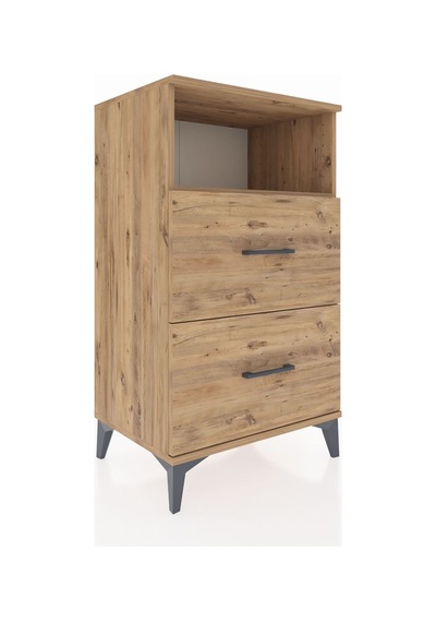 Hyperion Komodin Tek Raflı 2 Çekmeceli 60x44x106 Çam-çam Çam