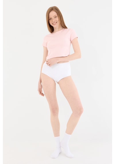 Naphor Shade Dikişsiz Yüksek Bel Slip Külot Beyaz Beyaz
