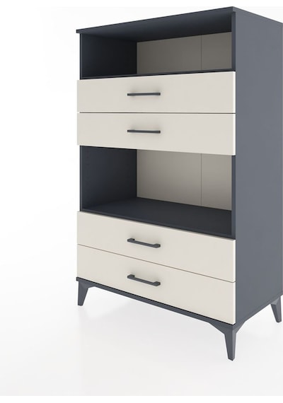 Hyperion Dolap 2 Raflı 4 Çekmeceli 88x44x134 Antrasit-aytaşı Antrasit