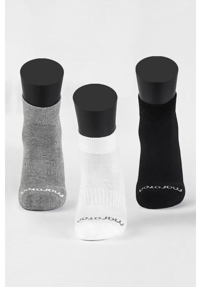 Maraton 3'lü Unisex Beyaz Çorap Beyaz