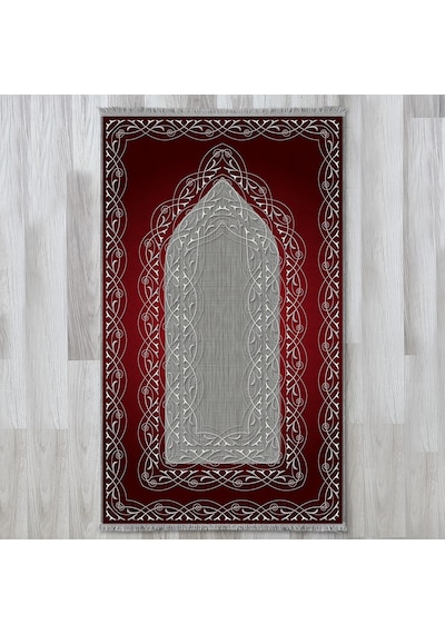 Evaşk Namazlık Dokuma Halı Kaymaz Muslumana Seccade 66x113 KIRMIZI EVAŞK610C80