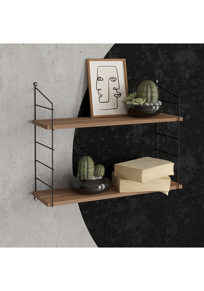Decormet Armoni Raf Seti 2 Raflı 200 720 Ceviz Çok Renkli