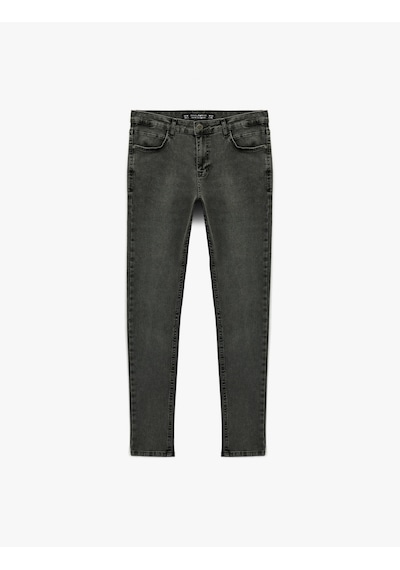 Koton Normal Bel Pamuklu Skinny Fit Jean Pantolon - Michael Jean Gri 6wam40048nd Gri