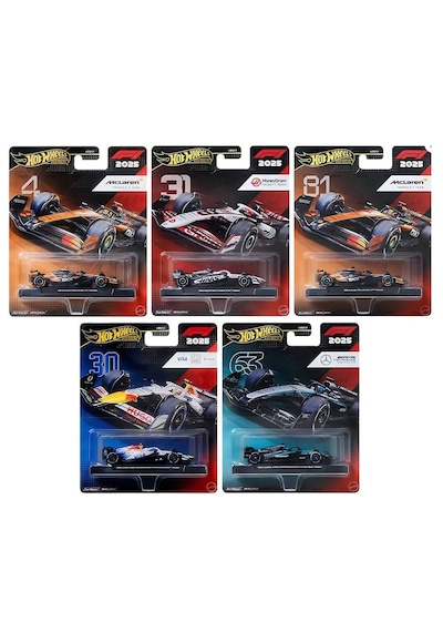 Hot Wheels F1 Formula 1 Yarış Premium Arabalar 5'li Set