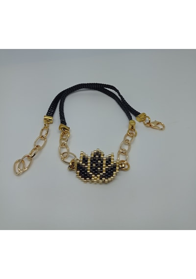 miyuki lotus çiçekli choker Altın