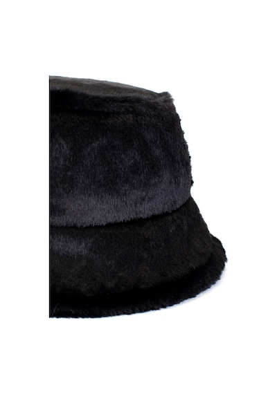 Ladycolor Peluş Bucket Kova Moda Kadın Kışlık Şapka - Siyah Siyah