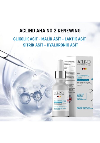 Aclind Aha No:2 Yenileyici Peeling Serumu - Glikolik Asit İçerikli Leke Karşıtı Ve Arındırıcı 30 Ml