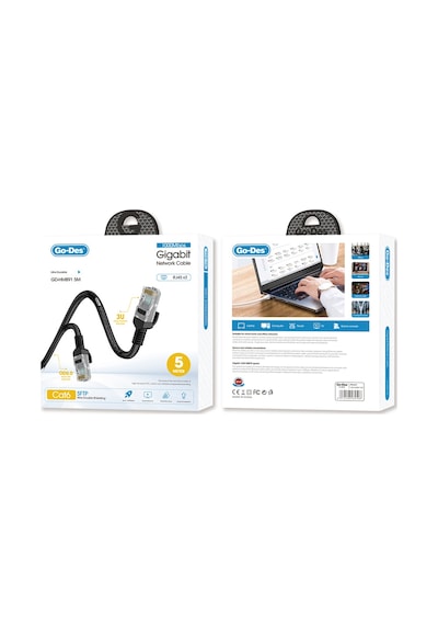 5 Metre Rj45 Ethernet Kablo Go Des Gd-hm891 1000mbps Aktarım Hızı Siyah