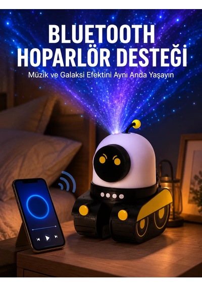 Northcity Otomatik Döner Slaytlı Projektör Lamba - Bluetooth Robot Tasarım