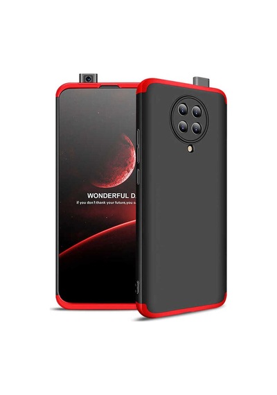 Xiaomi Poco F2 Pro Kılıf Zore Ays Kapak Siyah-Kırmızı