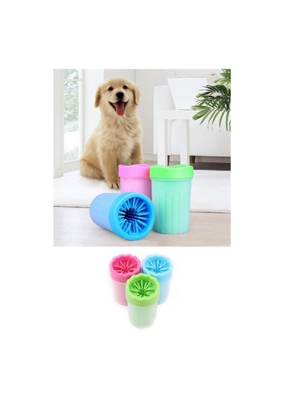 Silikon Jel Fırçalı Kedi Köpek Pati Ayak Yıkama Temizleme Kovası Küçük