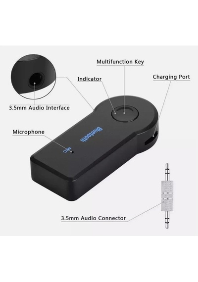Kablosuz Bluetooth Aux Kiti 3.5 Mm Stereo Ses Alıcısı, Araç Ve Ev Ses Sistemleri Uyumlu Adaptör
